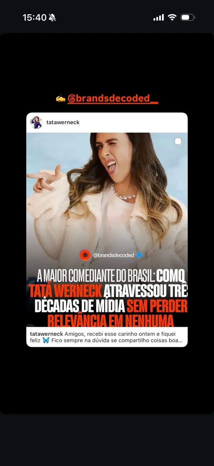 Famoso repostando conteúdo do BrandsDecoded