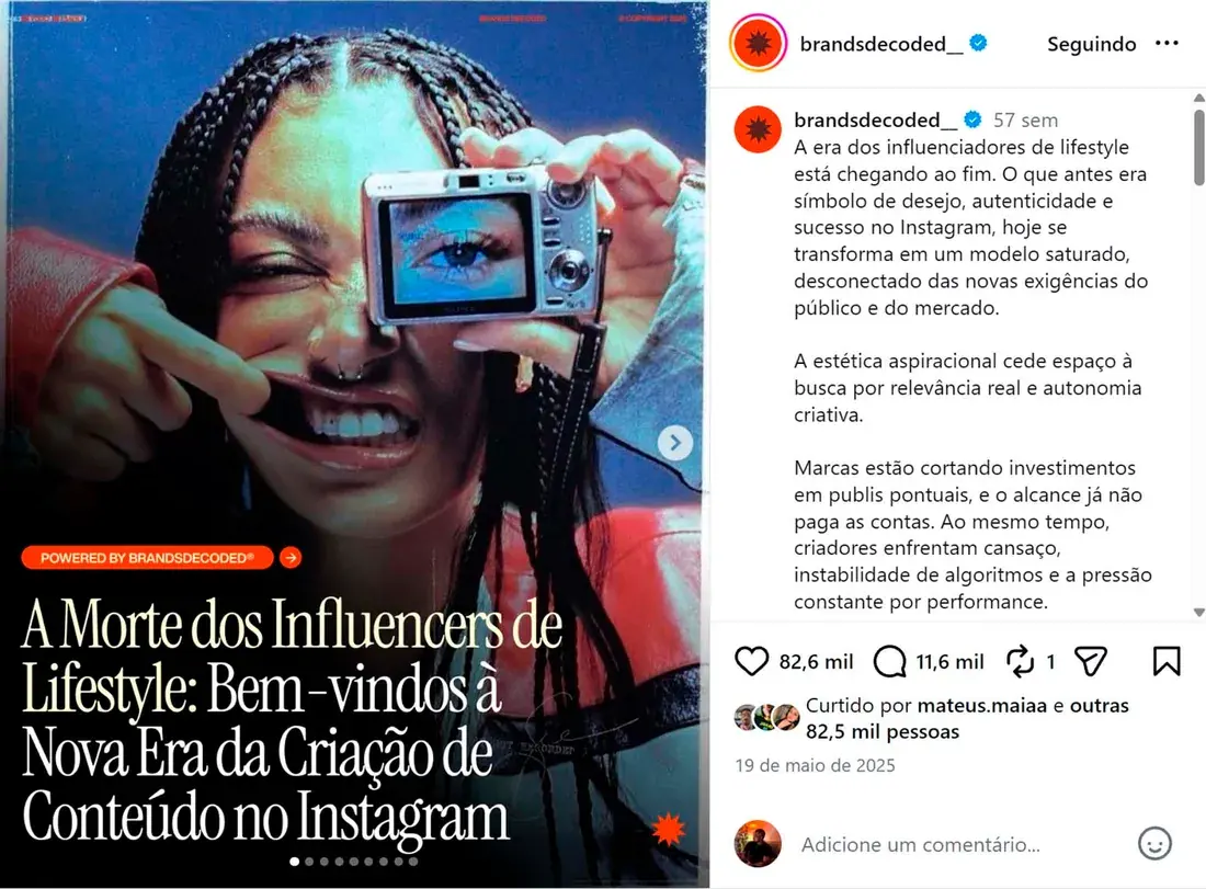 Carrossel viral, print de alcance